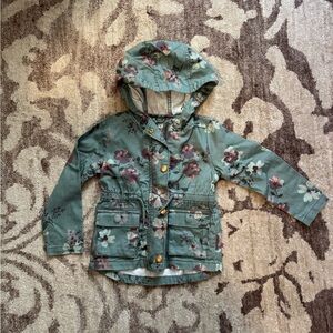 OshKosh B'gosh Green Floral Hooded Jacket